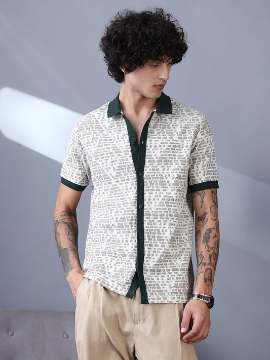 Geometrix-Knit Polo Shirt