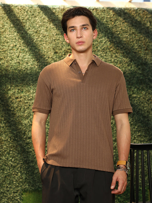 Furrow-Tactile Polo T-Shirt