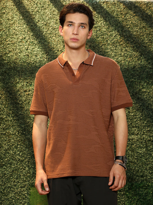 Tactile-Knitted Polo T-Shirt