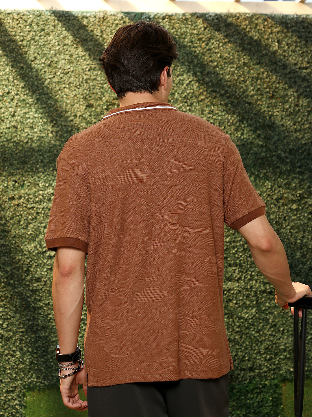 Tactile-Knitted Polo T-Shirt