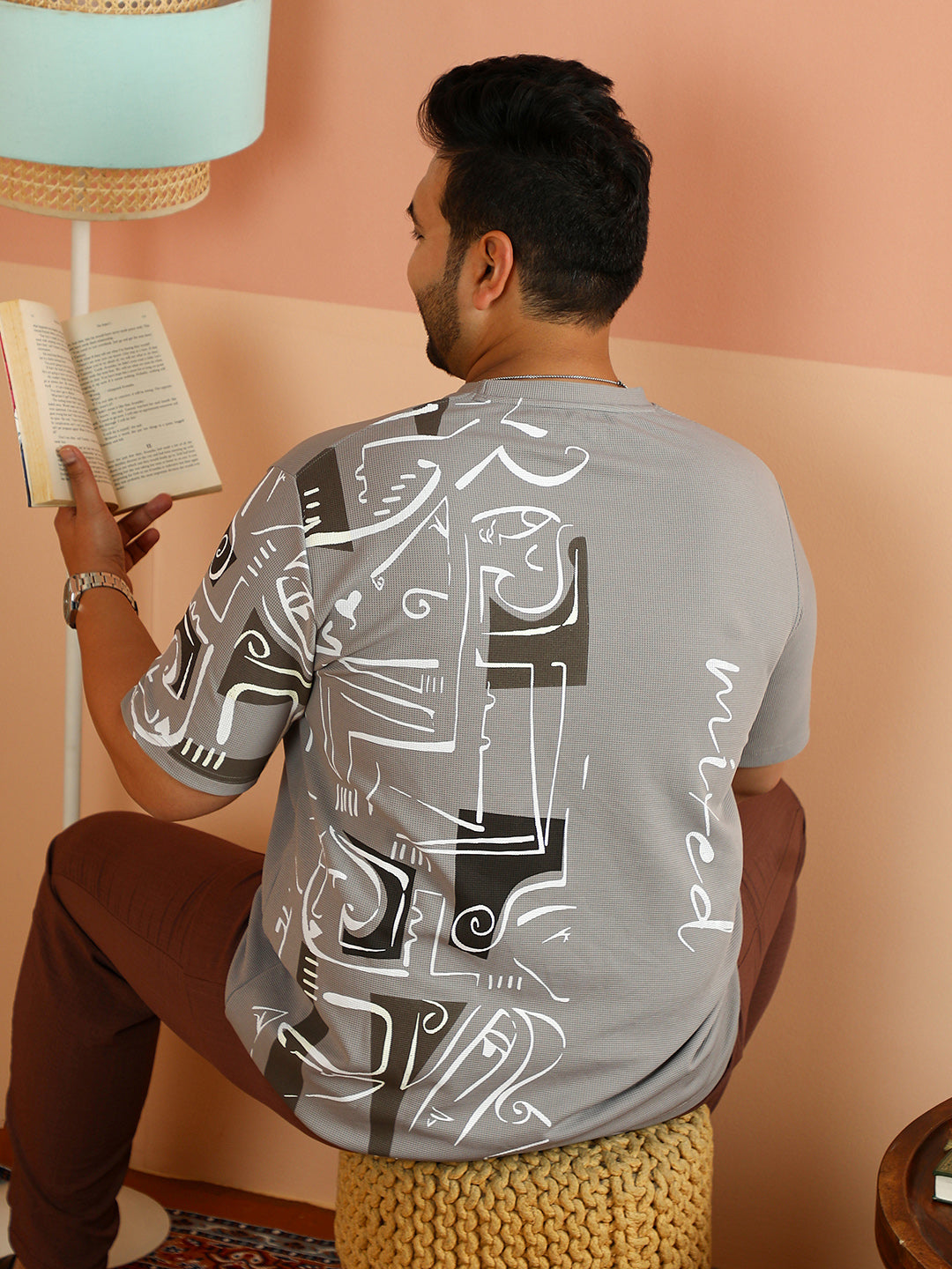 Boxy Folk-Wave T-Shirt