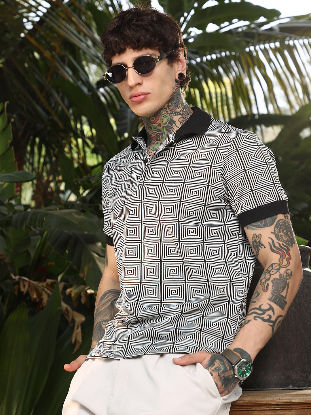 Optical-Illusion Polo T-Shirt