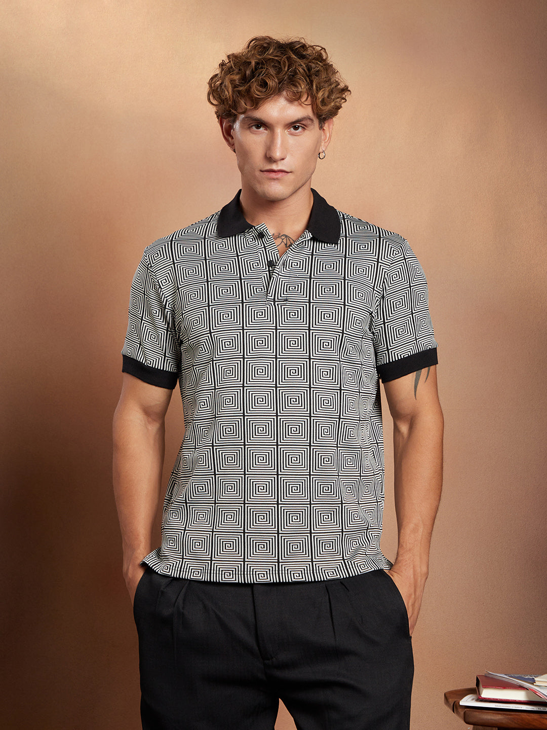 Optical-Illusion Polo T-Shirt