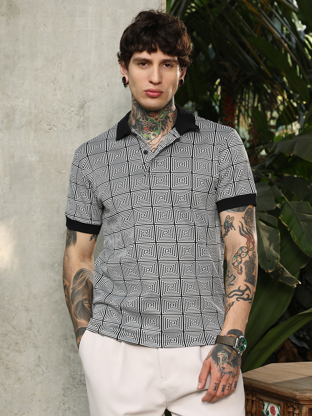 Optical-Illusion Polo T-Shirt