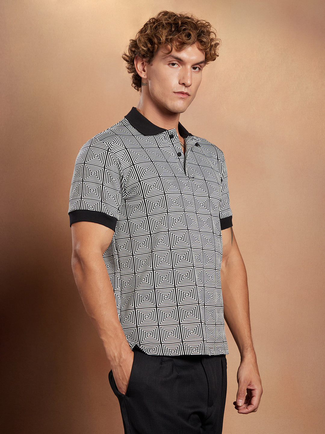 Optical-Illusion Polo T-Shirt