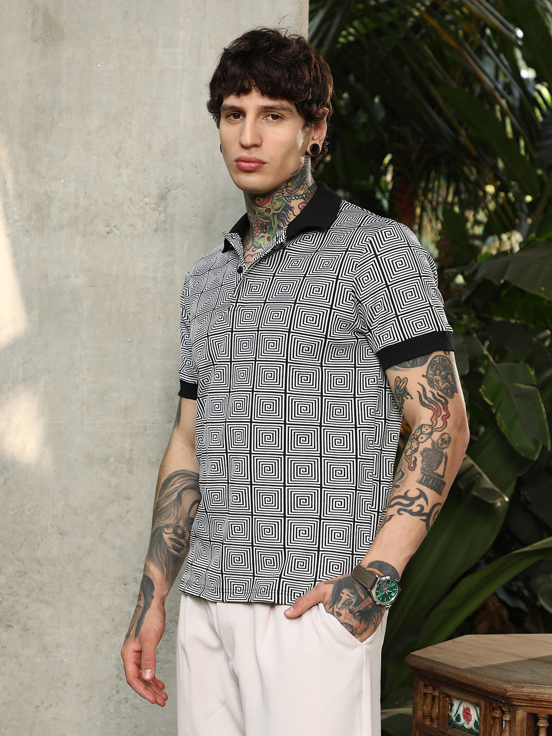 Optical-Illusion Polo T-Shirt