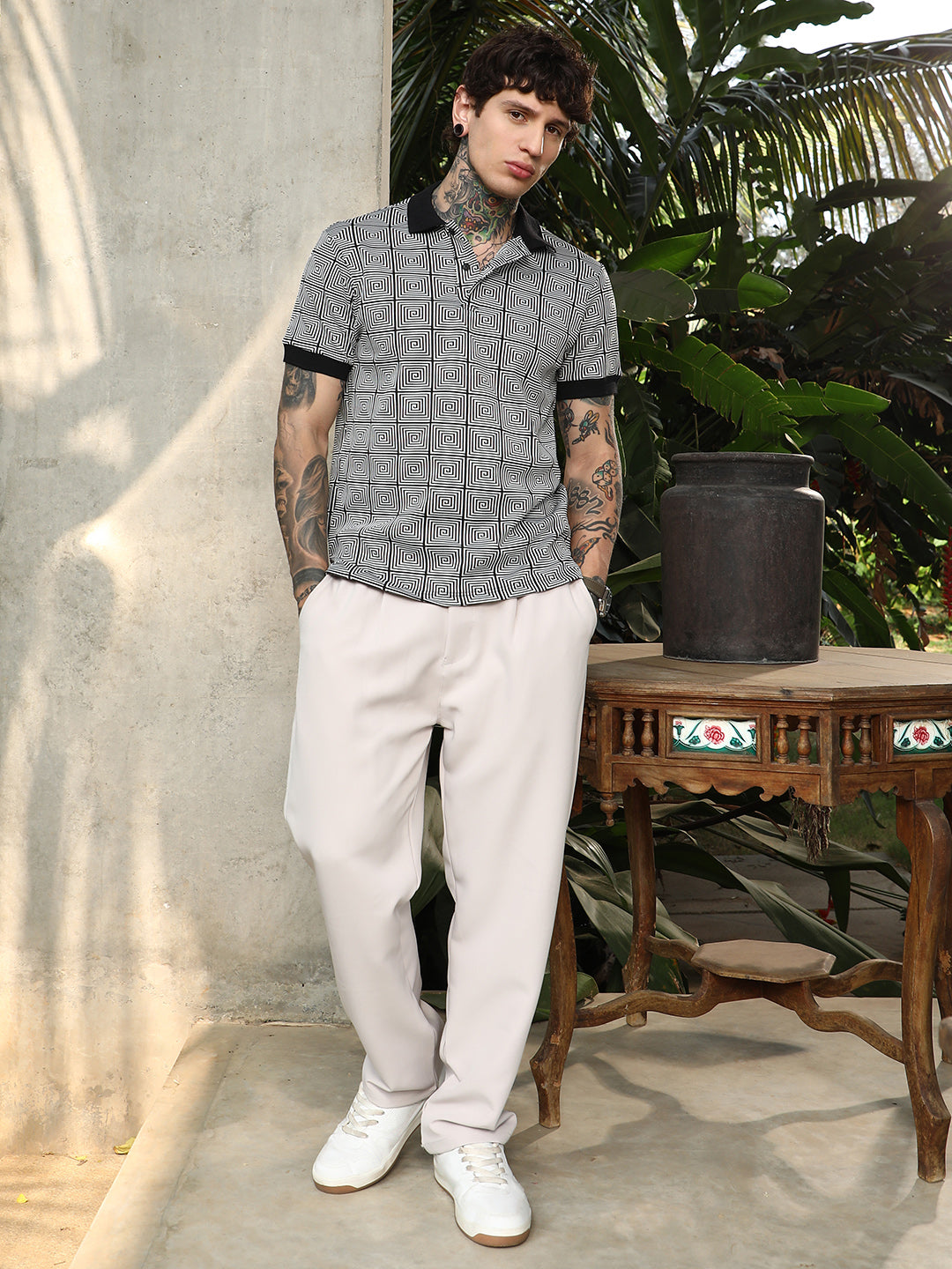 Optical-Illusion Polo T-Shirt