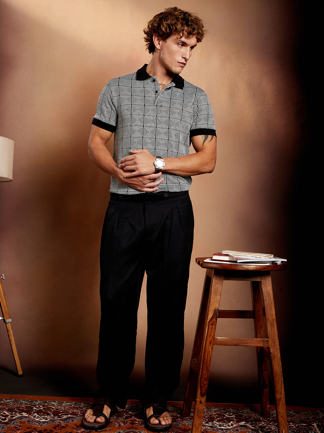 Optical-Illusion Polo T-Shirt