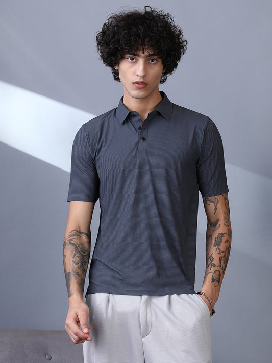 Seamless Striped Polo T-Shirt