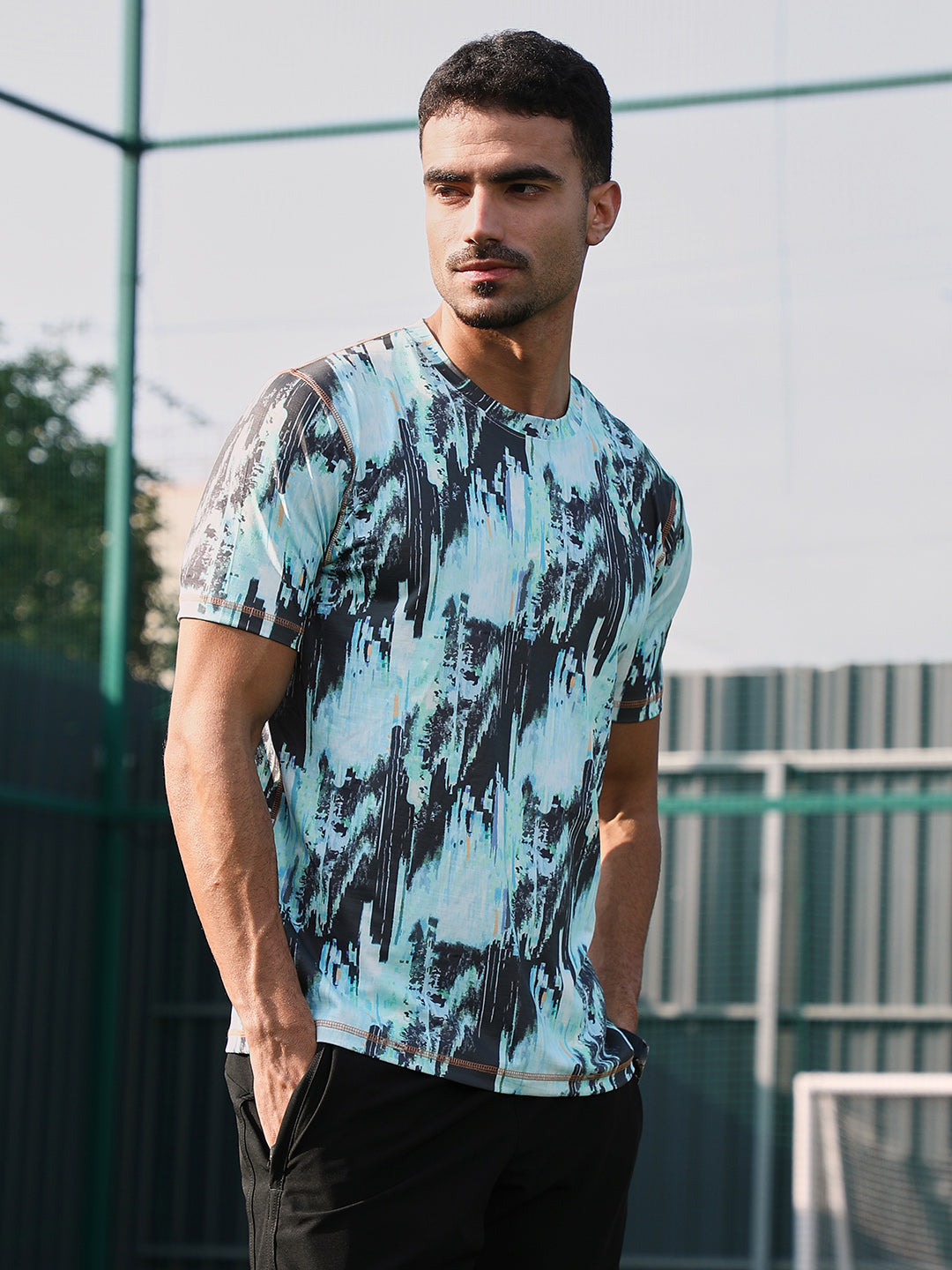 Abstract-Brush Activewear T-Shirt