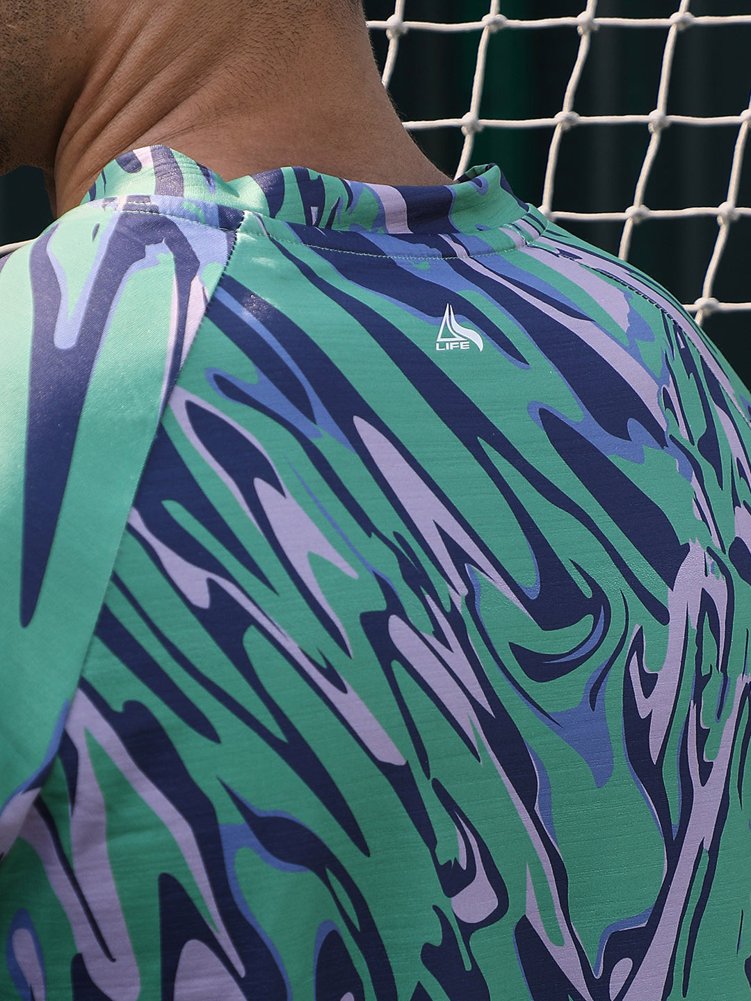 Abstract-Overlap Activewear T-Shirt