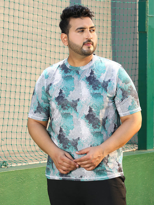 Blur-Imprint Activewear T-Shirt