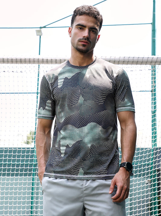 Abstract-Motif Activewear T-Shirt