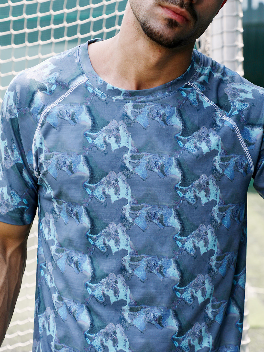 Panel-Swirl Activewear T-Shirt