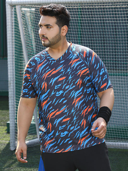 Block-Swirl Activewear T-Shirt