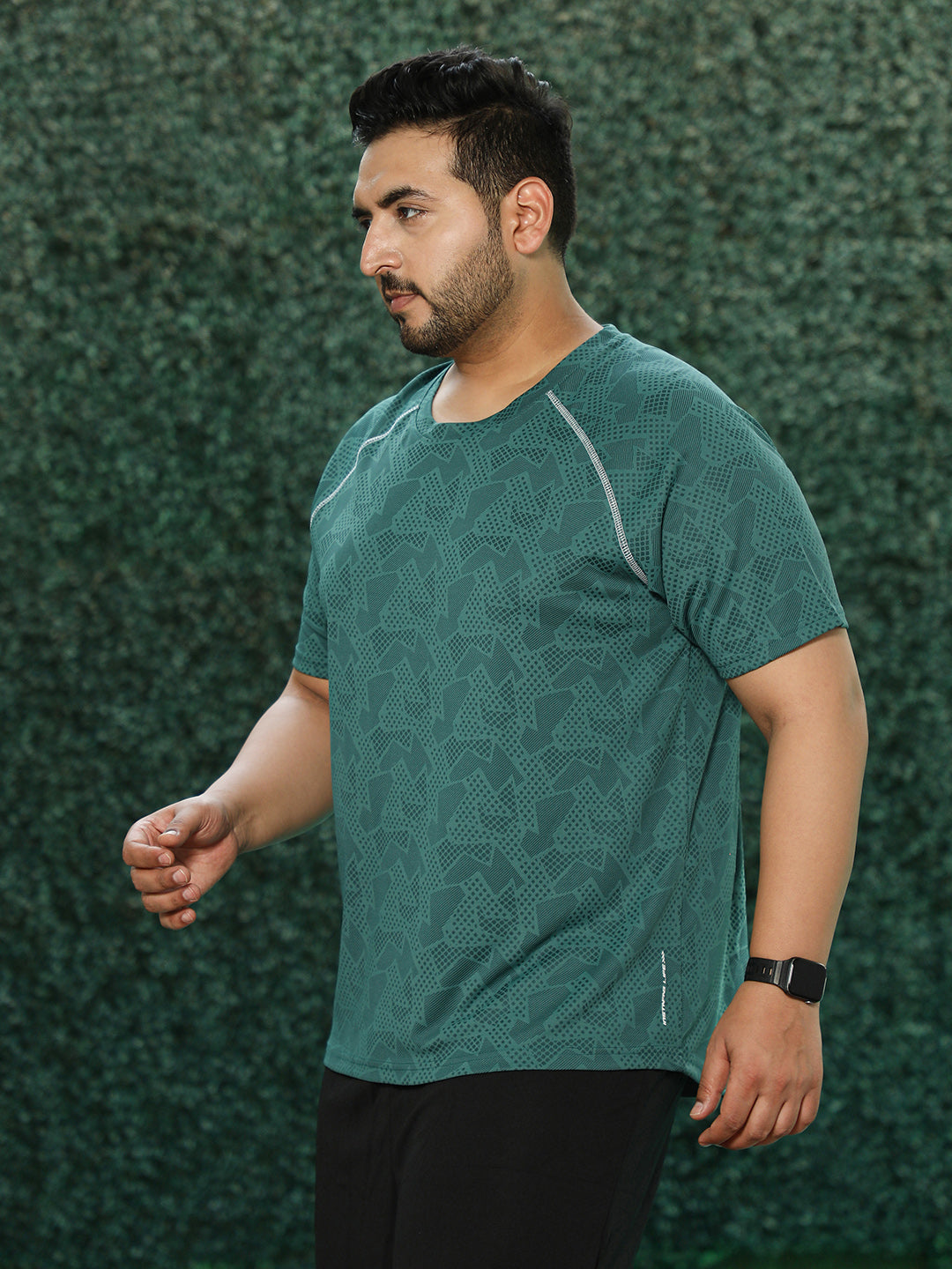 Abstract-Imprint Activewear T-Shirt