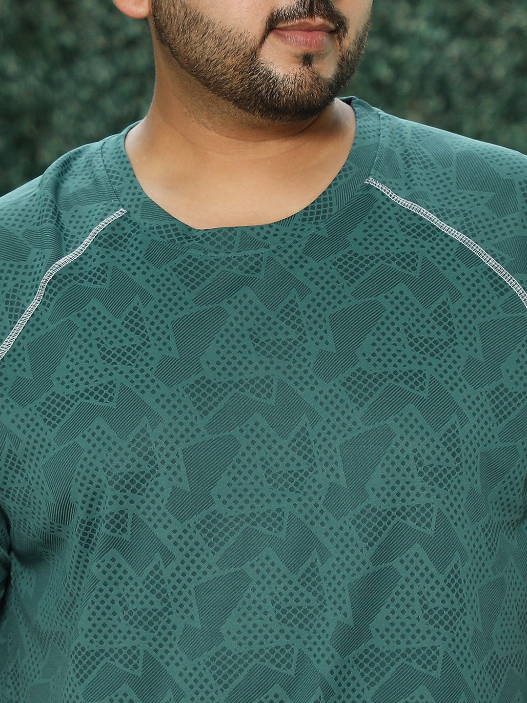 Abstract-Imprint Activewear T-Shirt