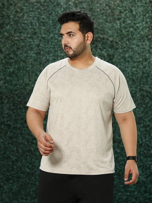 Abstract-Imprint Activewear T-Shirt