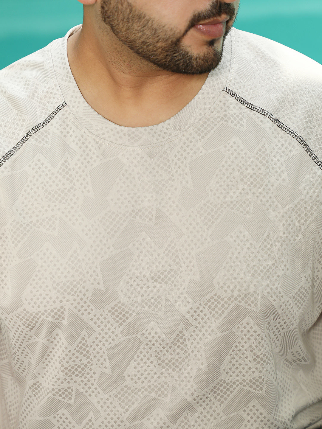 Abstract-Imprint Activewear T-Shirt