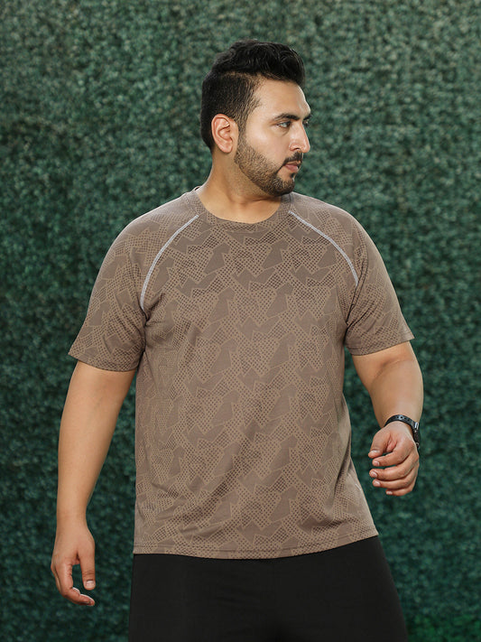 Abstract-Imprint Activewear T-Shirt