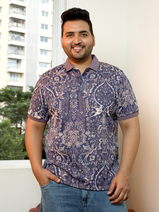 Indie Floral Jacquard-Knit Polo T-Shirt