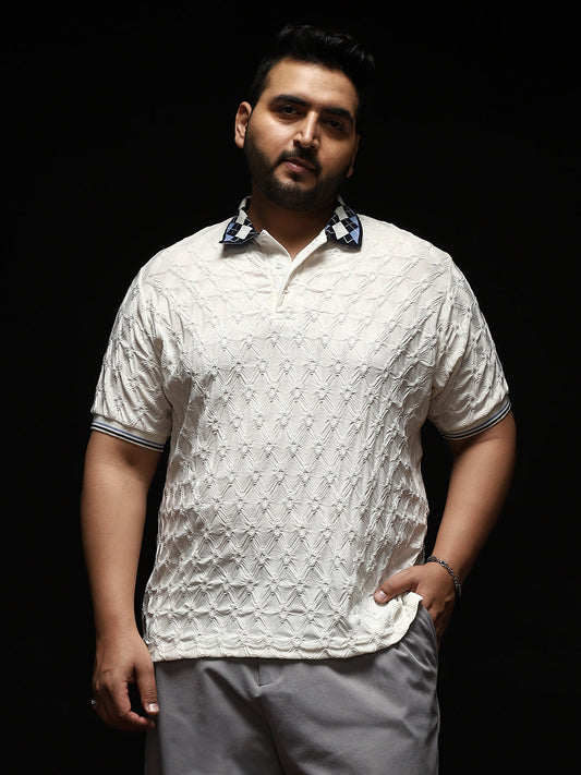 Block Argyle-Knit Polo T-Shirt