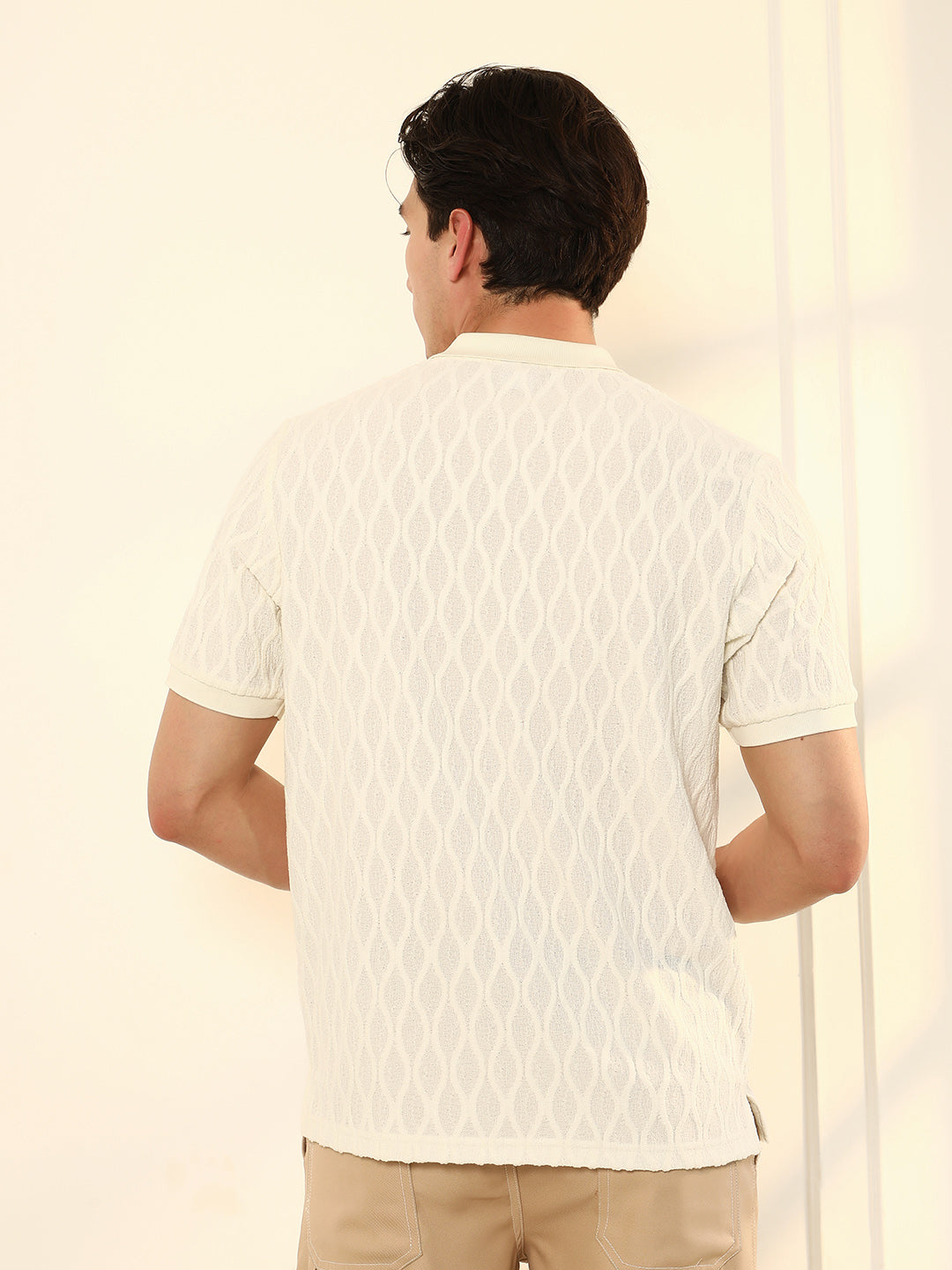 Marquise-Tactile Knit Polo T-Shirt