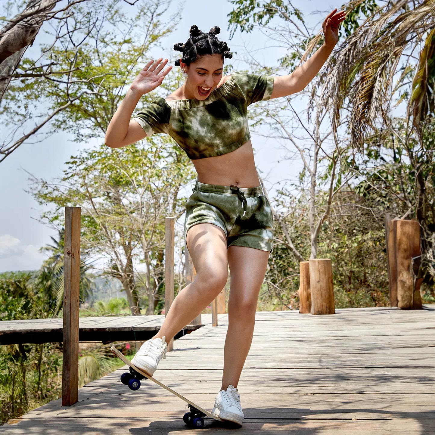 Olive Green Tie-Dye Co-Ord Set