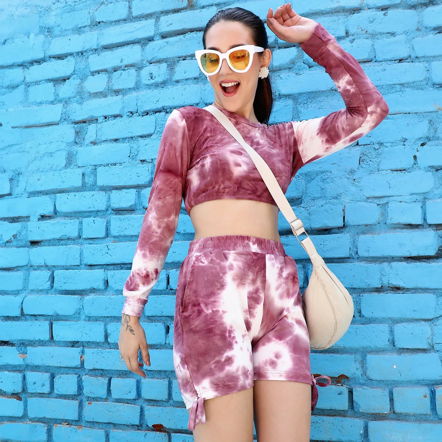 TYE-DYE MAROON CO-ORDS SET
