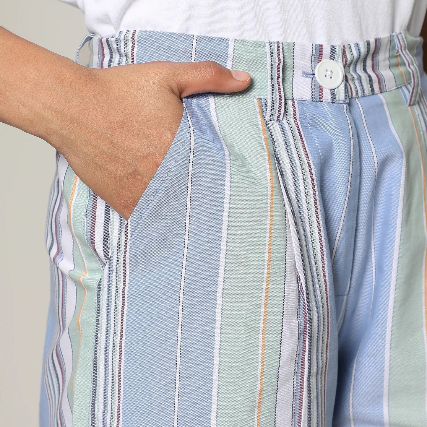 Unbalanced Striped Double-Breasted Co-Ord Set