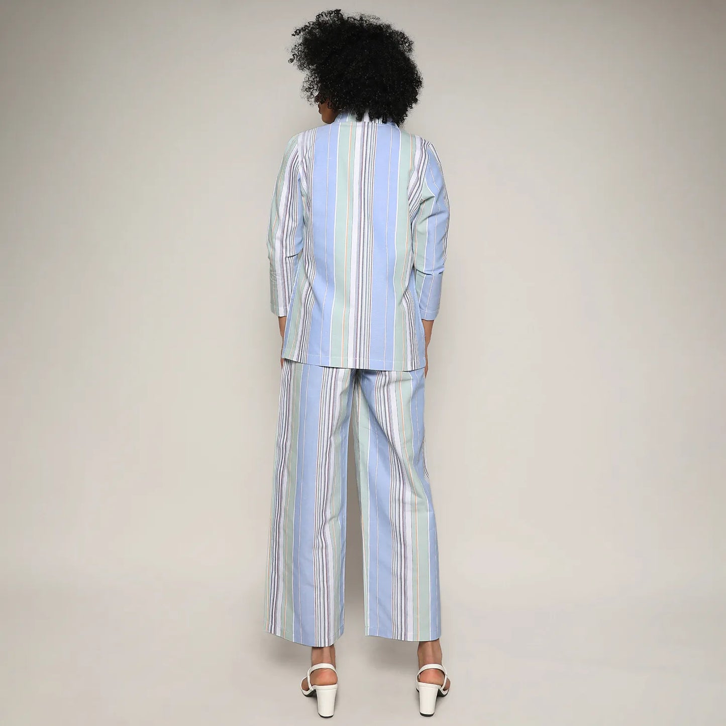 Unbalanced Striped Double-Breasted Co-Ord Set