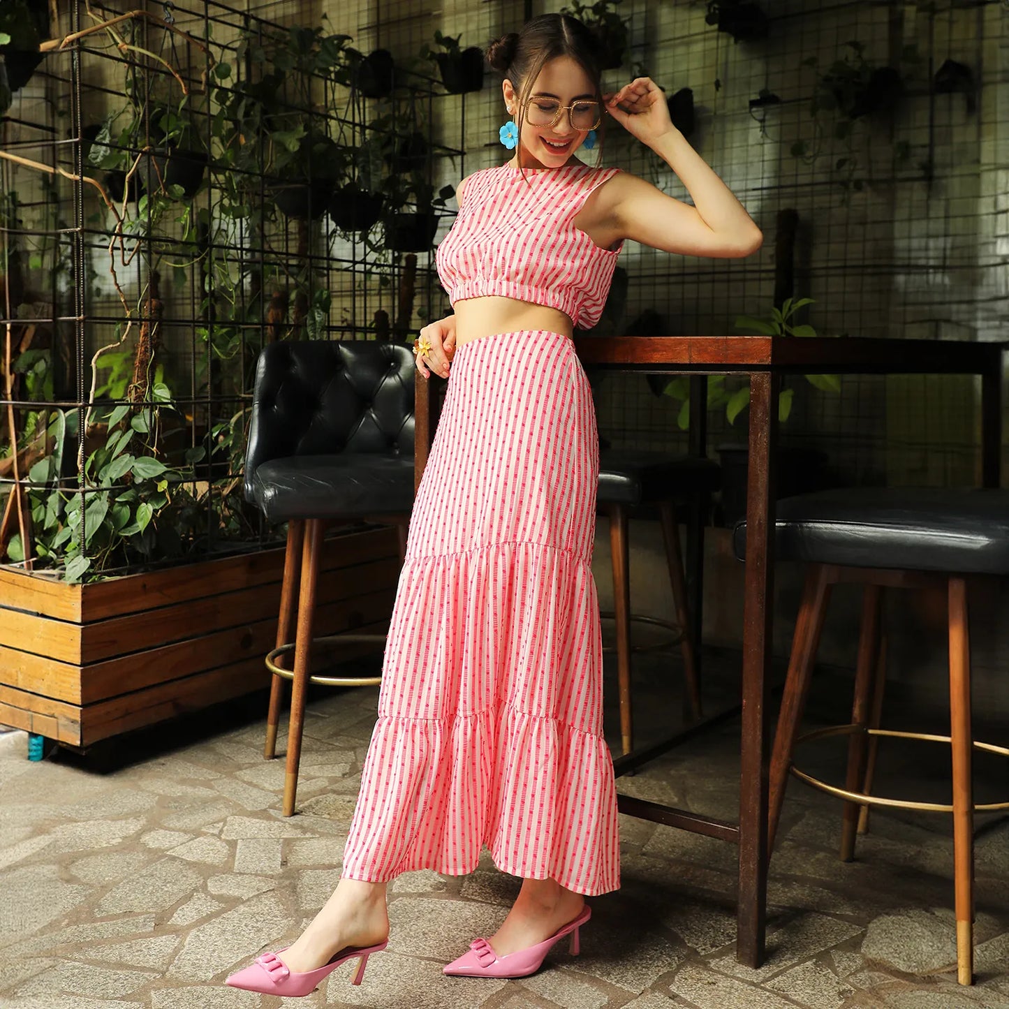 Pom-Pom Striped Co-ord Set