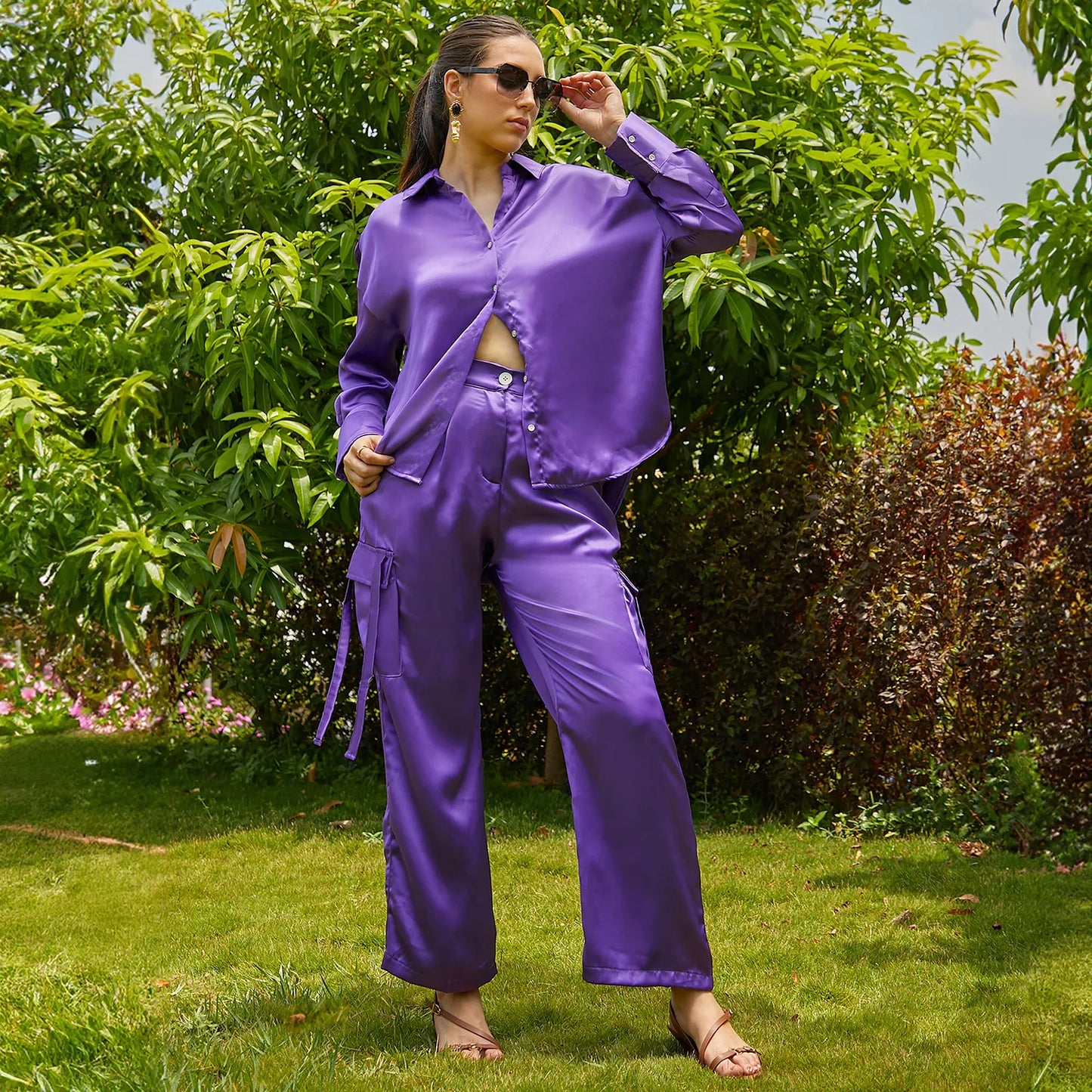 Boxy Satin Co-Ord Set