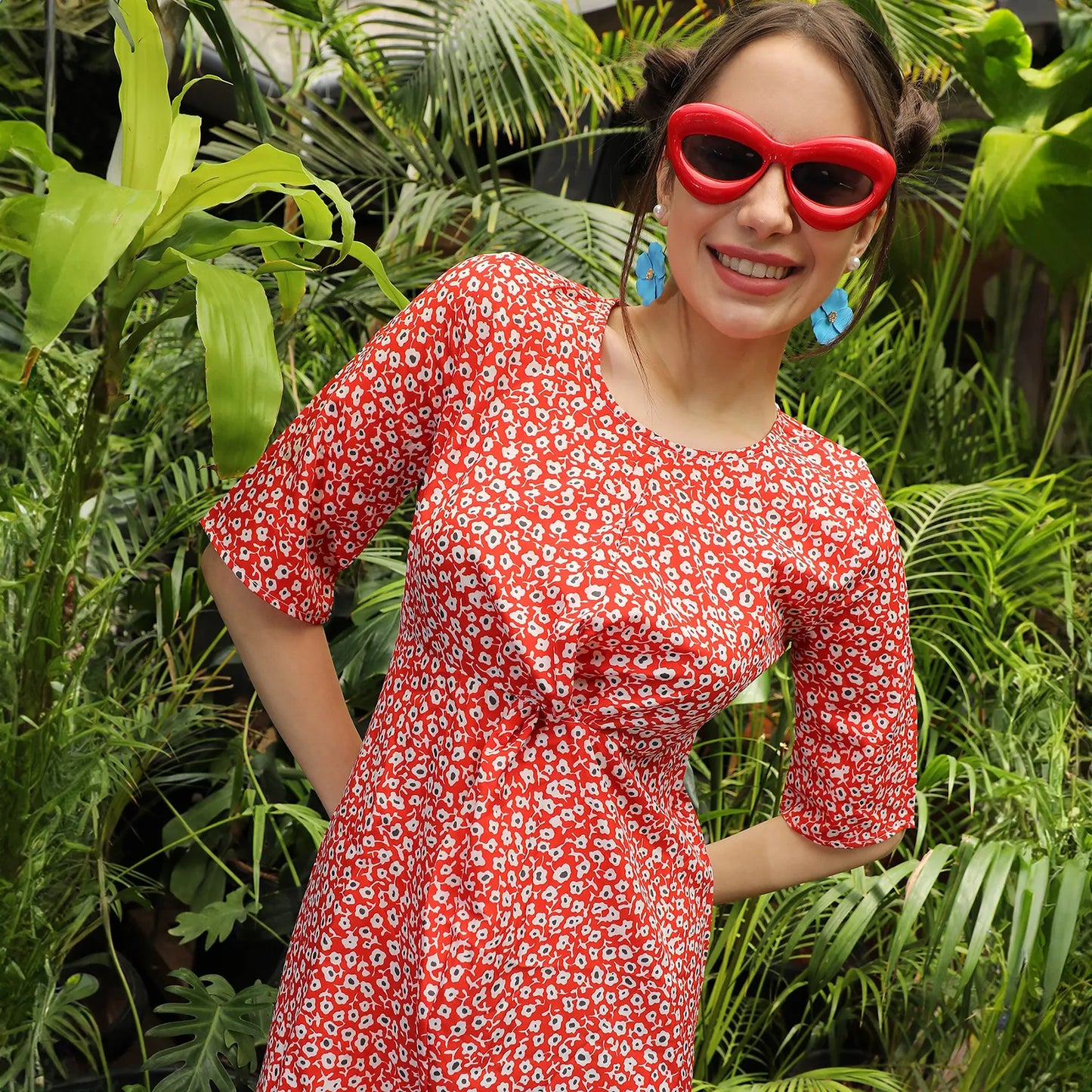 Micro Floral Sheath Dress
