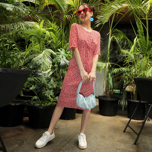 Micro Floral Sheath Dress