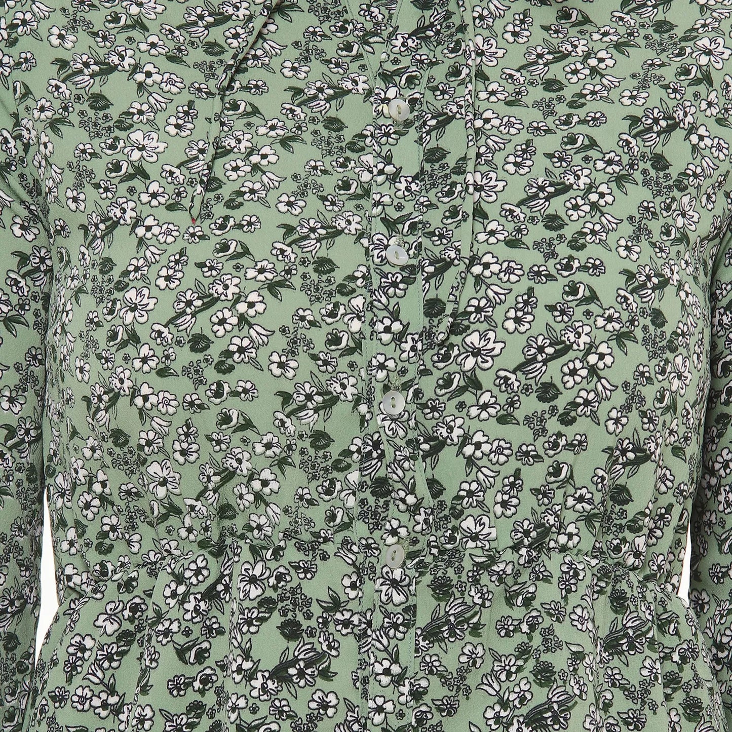 Button-Front Midi Dress