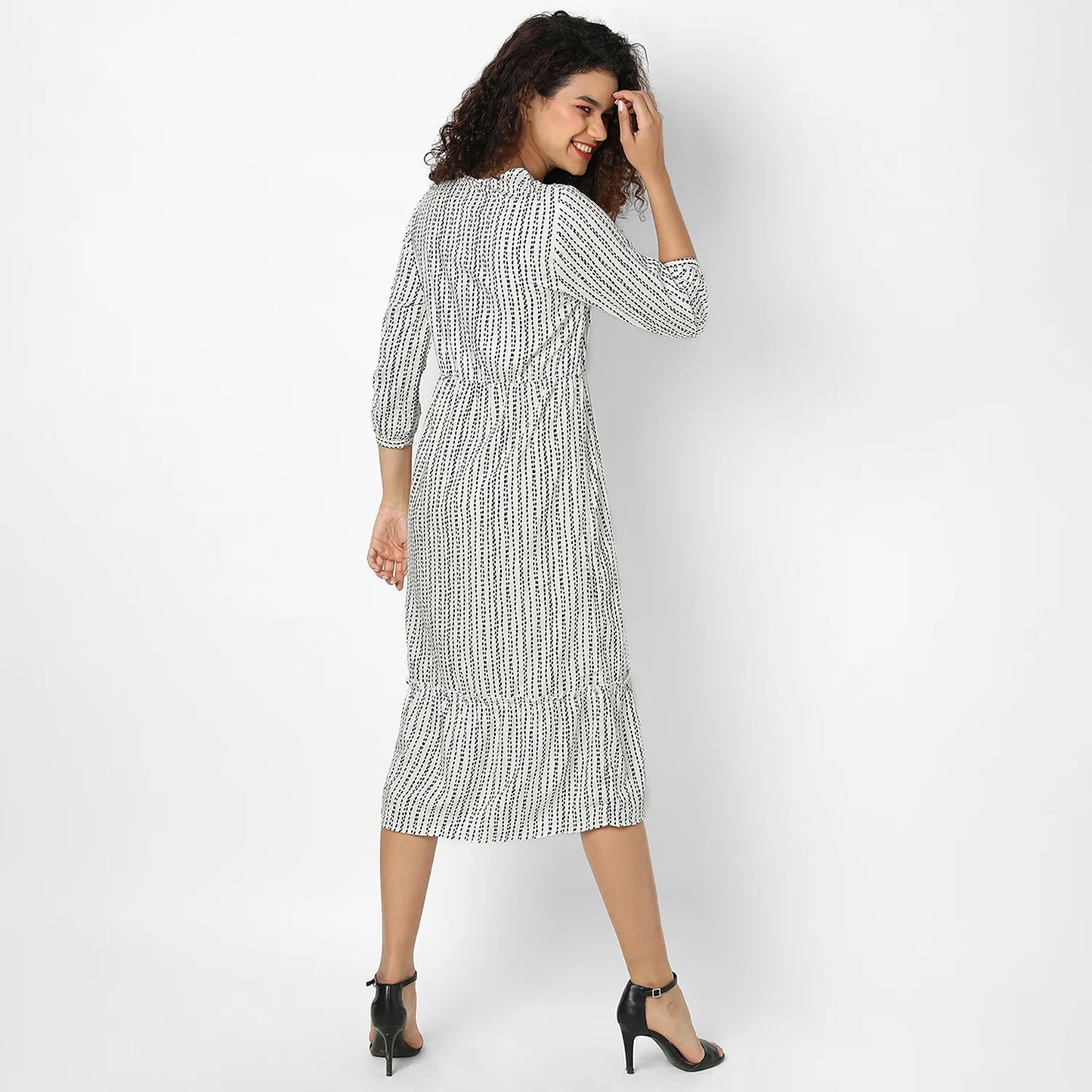 Chalk Striped Midi Dress