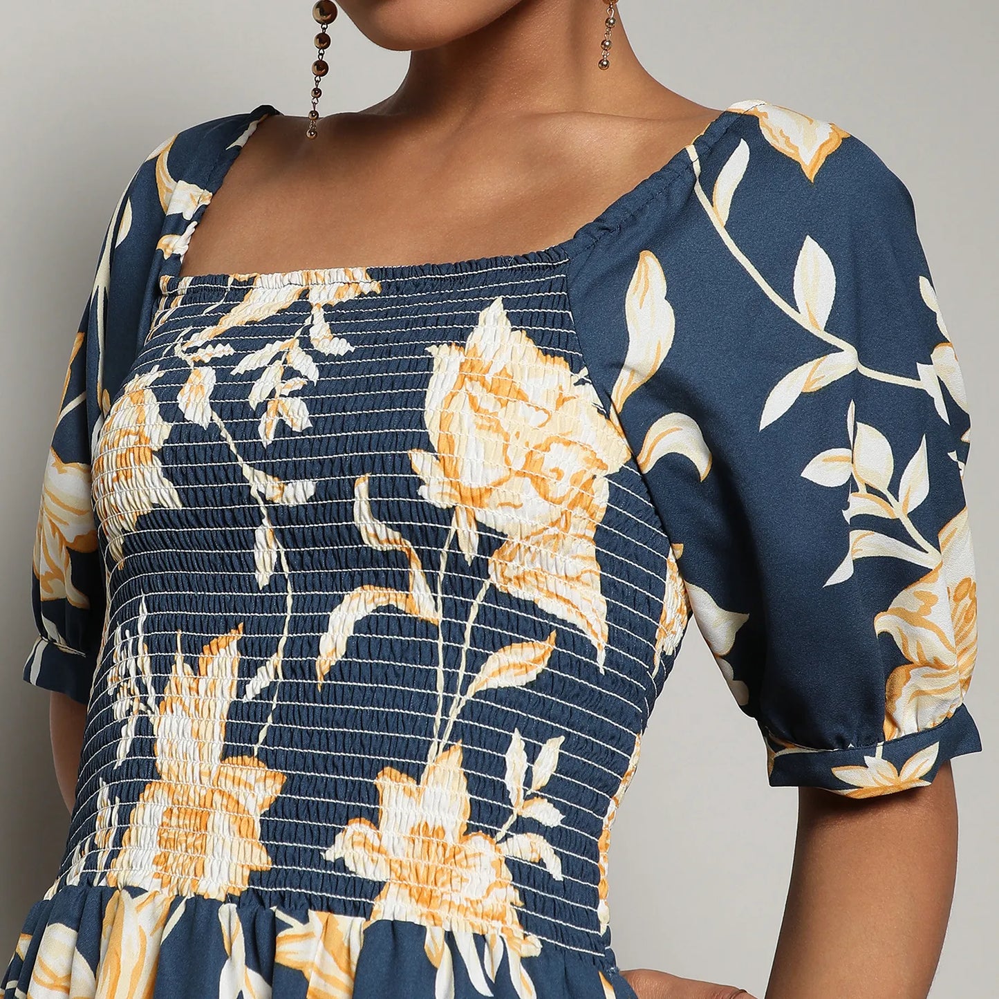 Botanical Maxi Dress With Slit