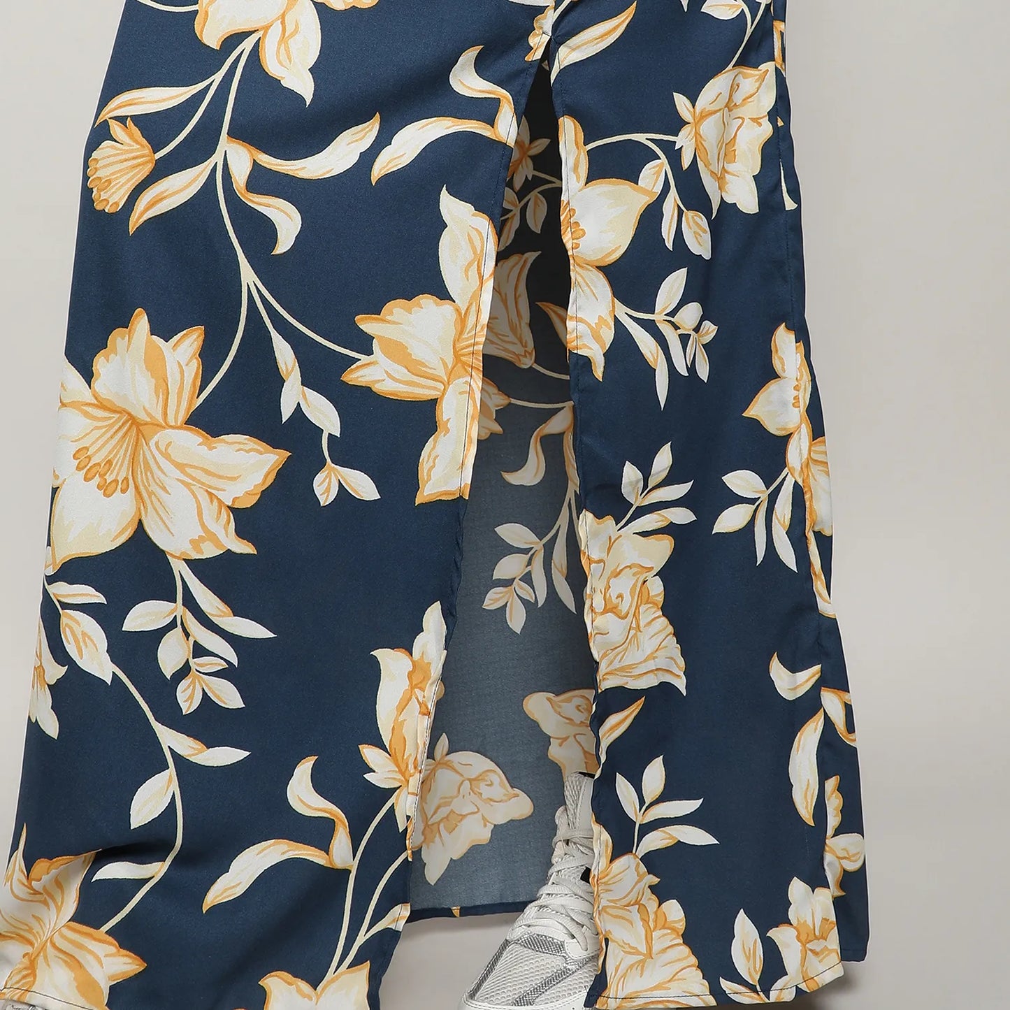 Botanical Maxi Dress With Slit