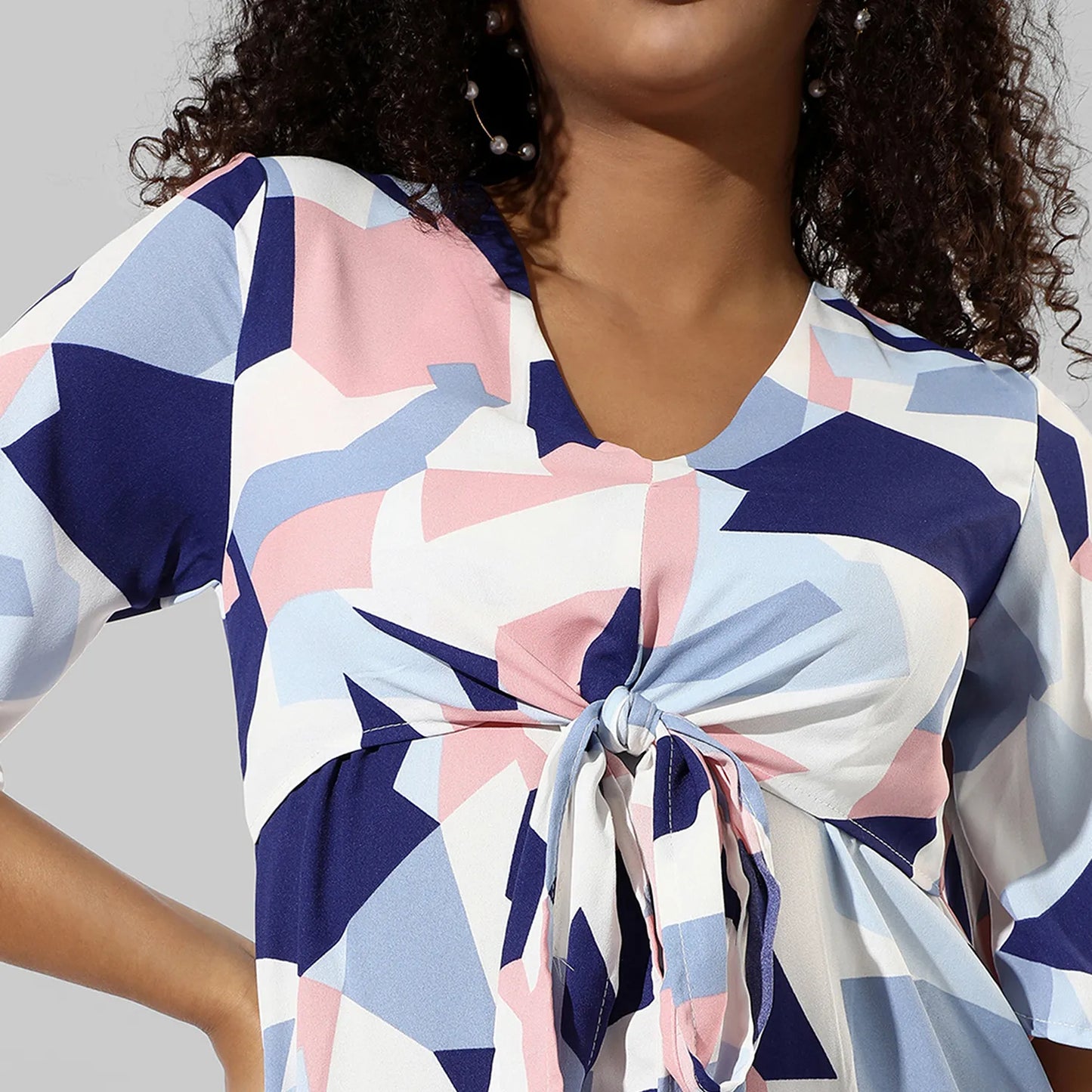 Tie-Up Block Dress