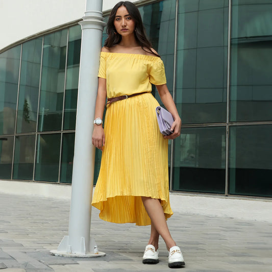 Pleated Midi Dress