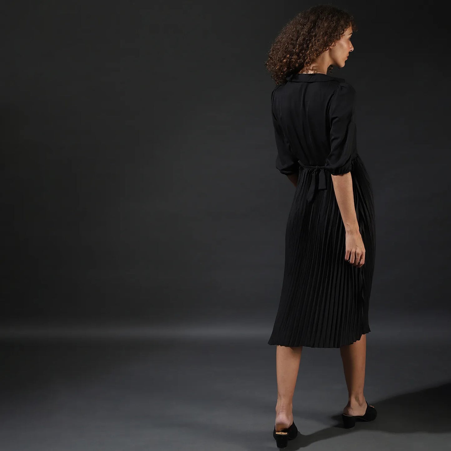Pleated Midi Dress