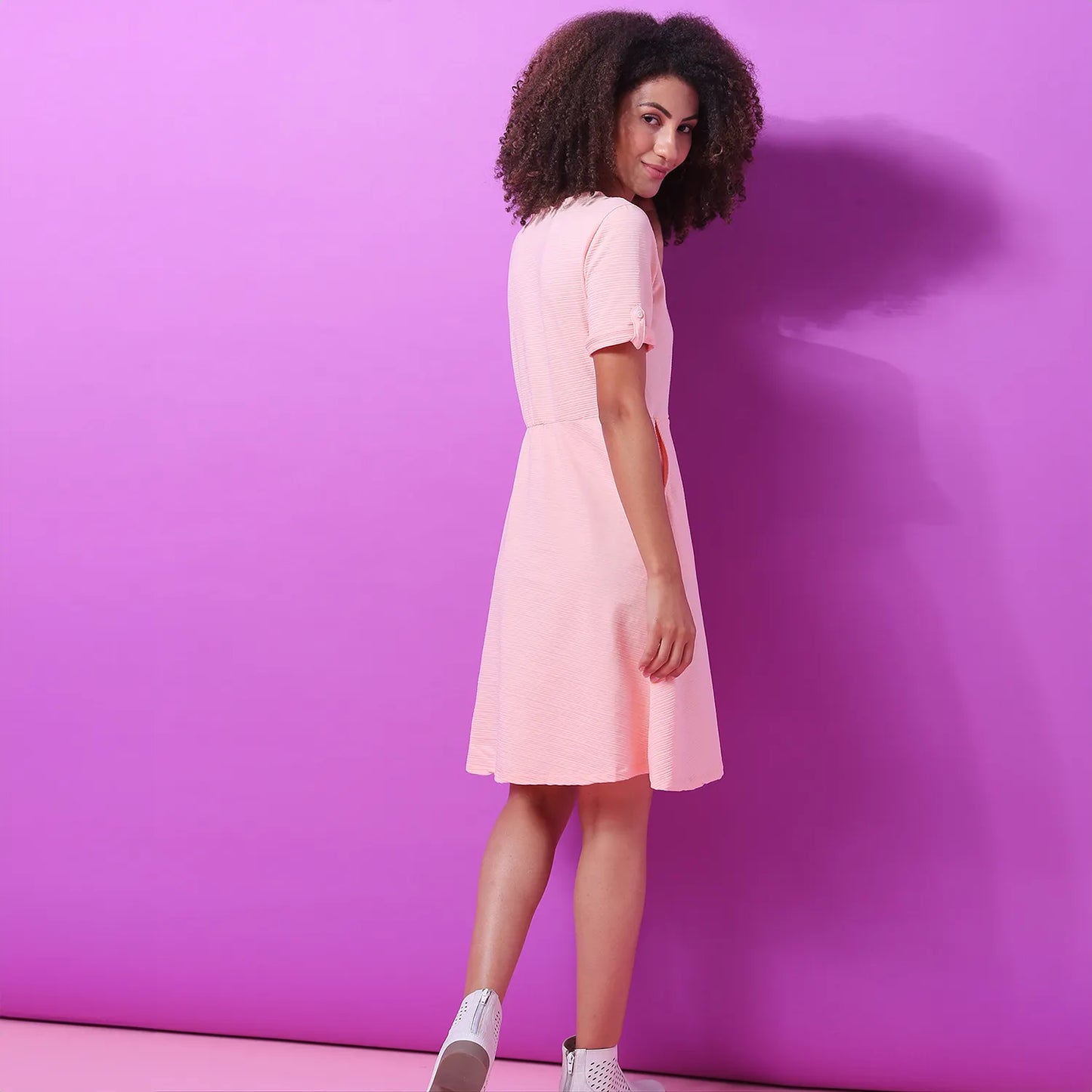 Textured Skater Dress