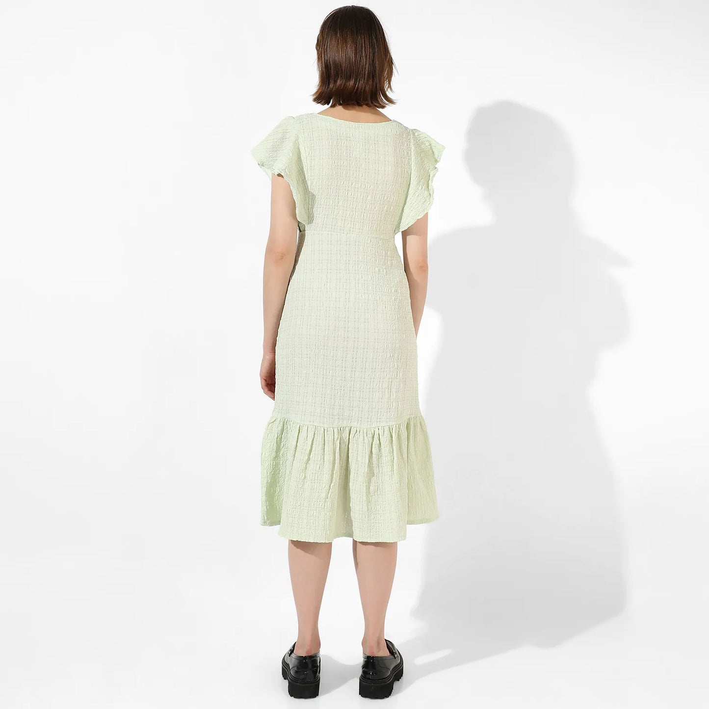 Creased Cut-Out Midi Dress