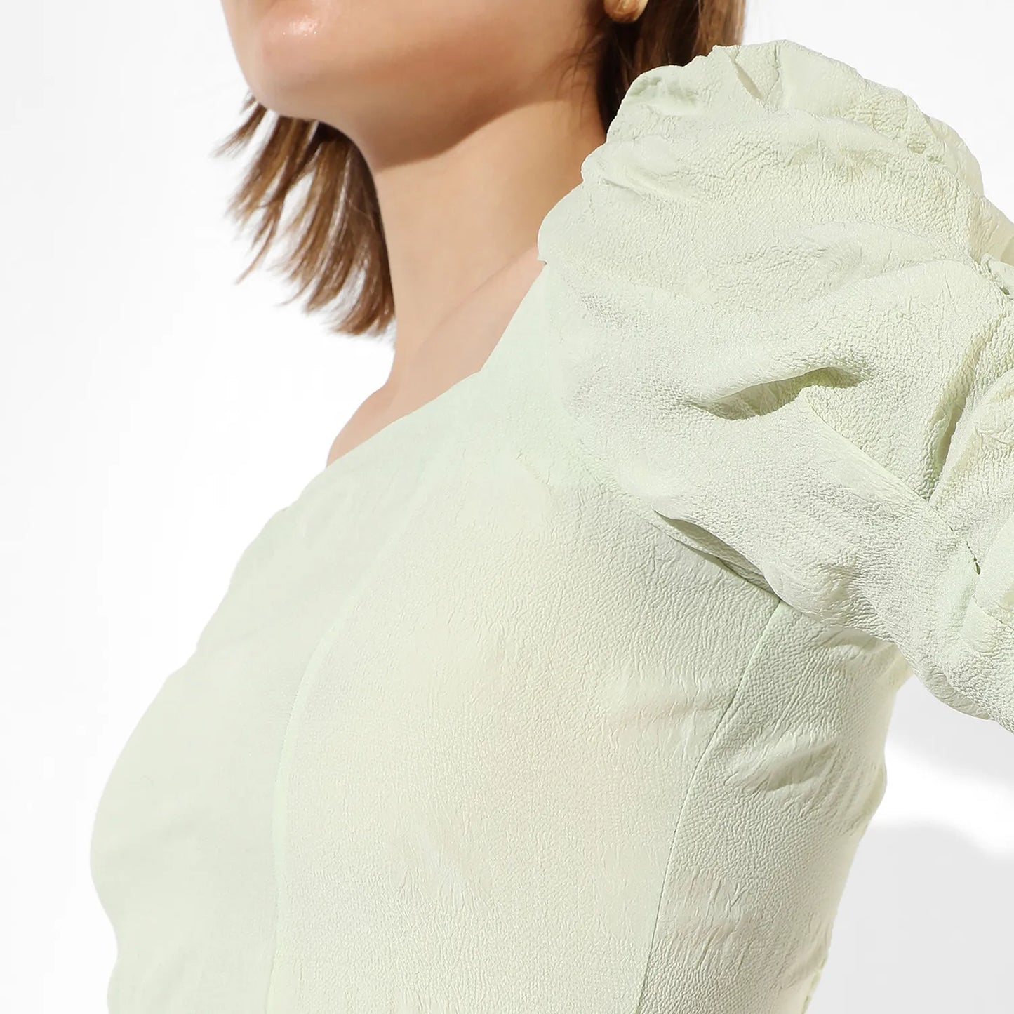 Creased Dress With Slit Detail