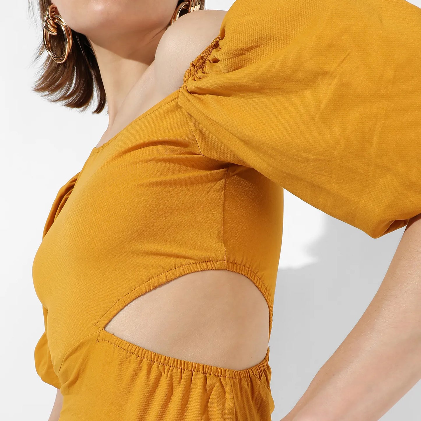 Asymmeterical Cut-Out Mini Dress