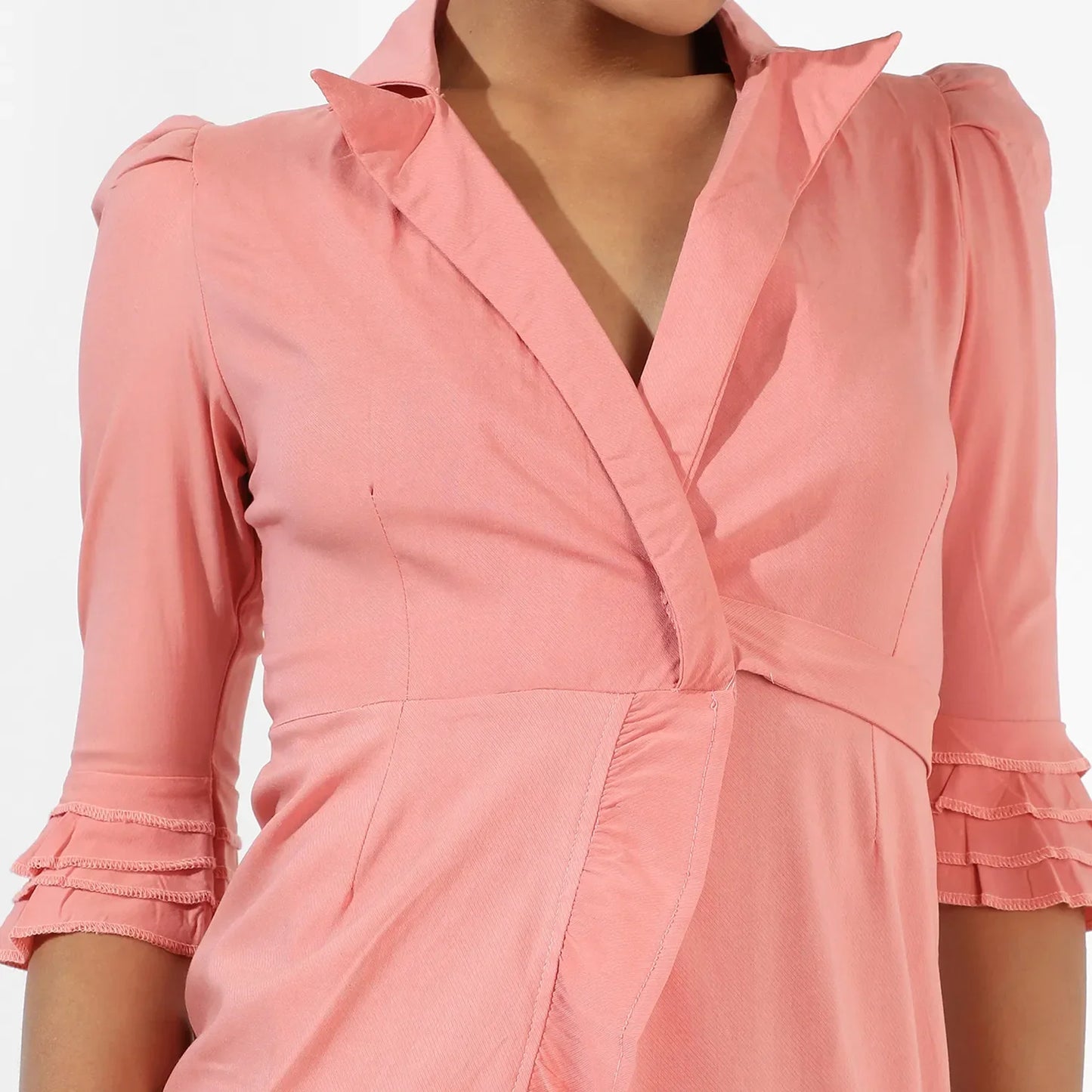 Flared Mini Wrap Dress