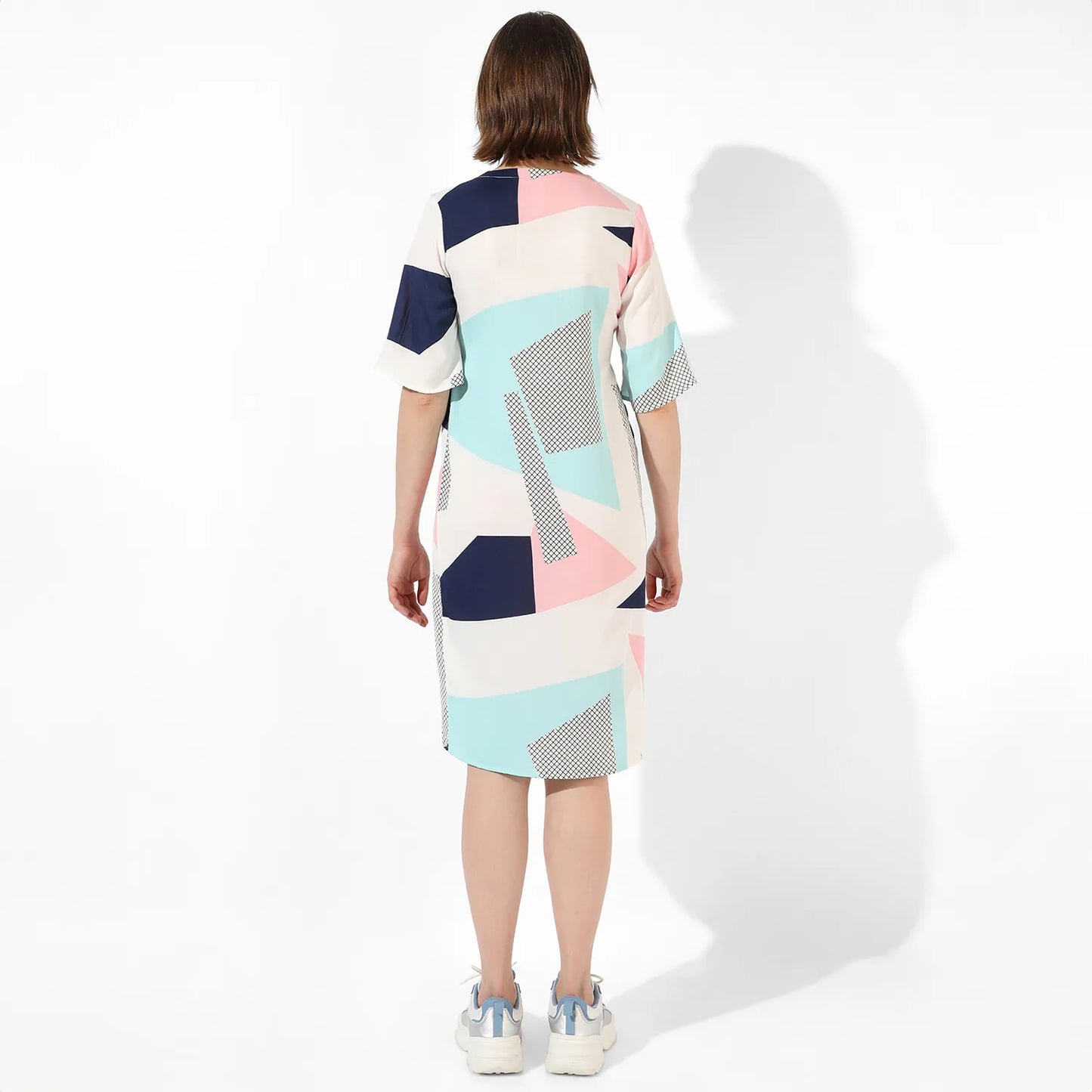 Tie-Up Abstract Dress