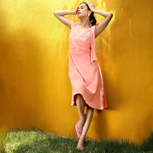 Midi Dress With Ribbon Detail