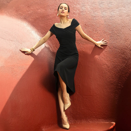 Criss-Cross Midi Dress